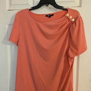 Donna Karan Peach Blouse with Gold Accents